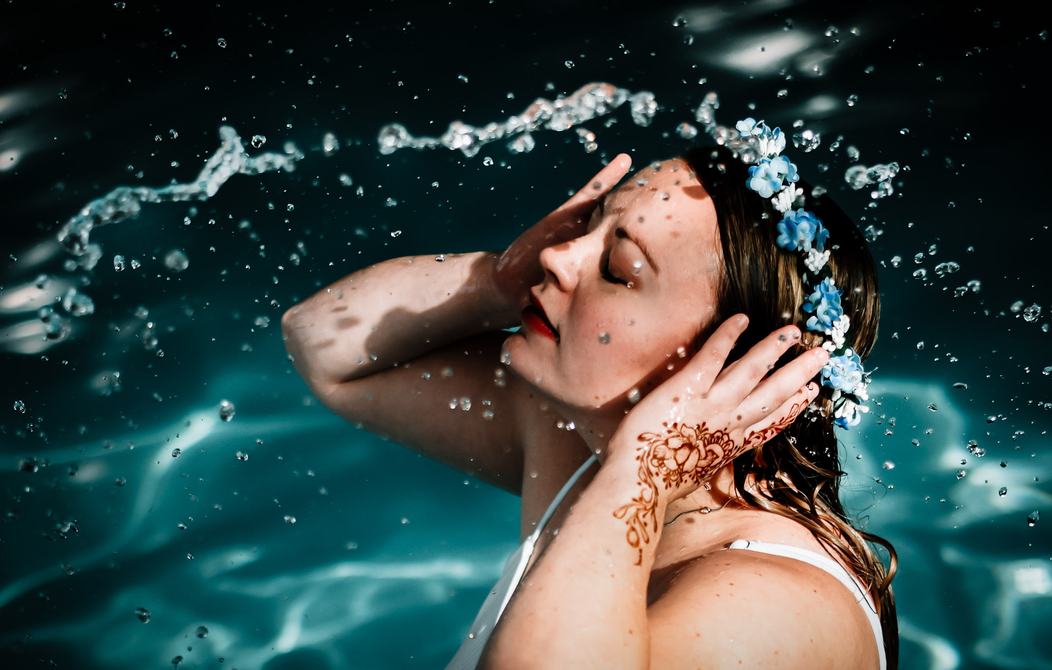 Water portrait with motion and light
